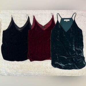 Shinestar Velvet Camisole Set - Burgundy and Black.
 LOFT Emerald Green